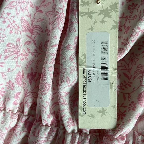 🆕 Endless Blue Pink Floral Ruffle Dress 
Size M - Picture 9 of 9